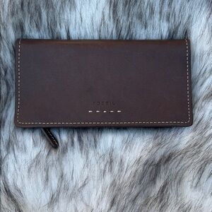 Fossil Dark Brown Leather Key & Card Holder